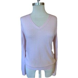 Banana Republic Powder Pink Fine Merino Wool Sweater Small *Note